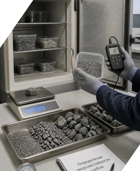 Определение морозостойкости щебня в Чистополе от 3584 р. | ЭкспертизаРоссия