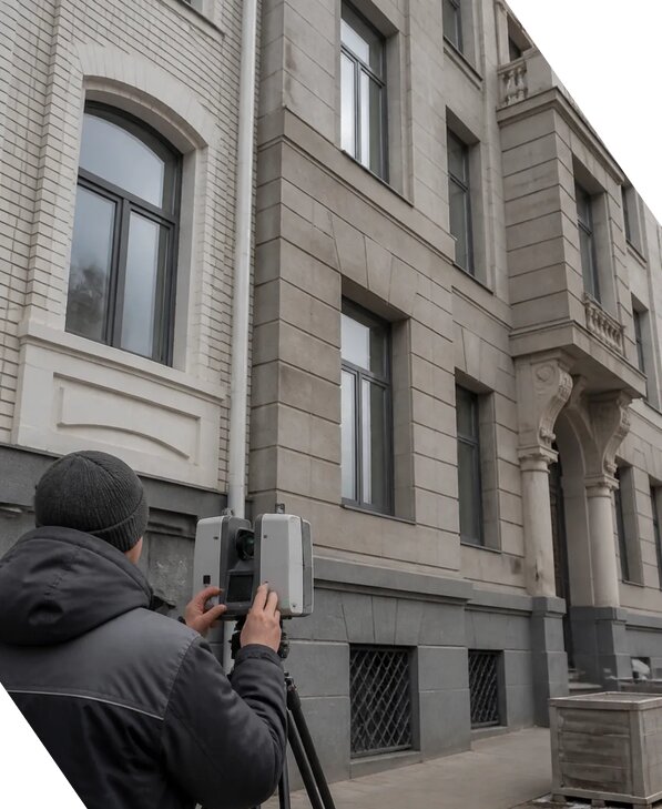 Лазерное сканирование фасадов зданий для обследования в Чистополе
